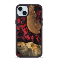 iPhone 15 Plus Wood Phone Case - Vivien (Red, 747185)