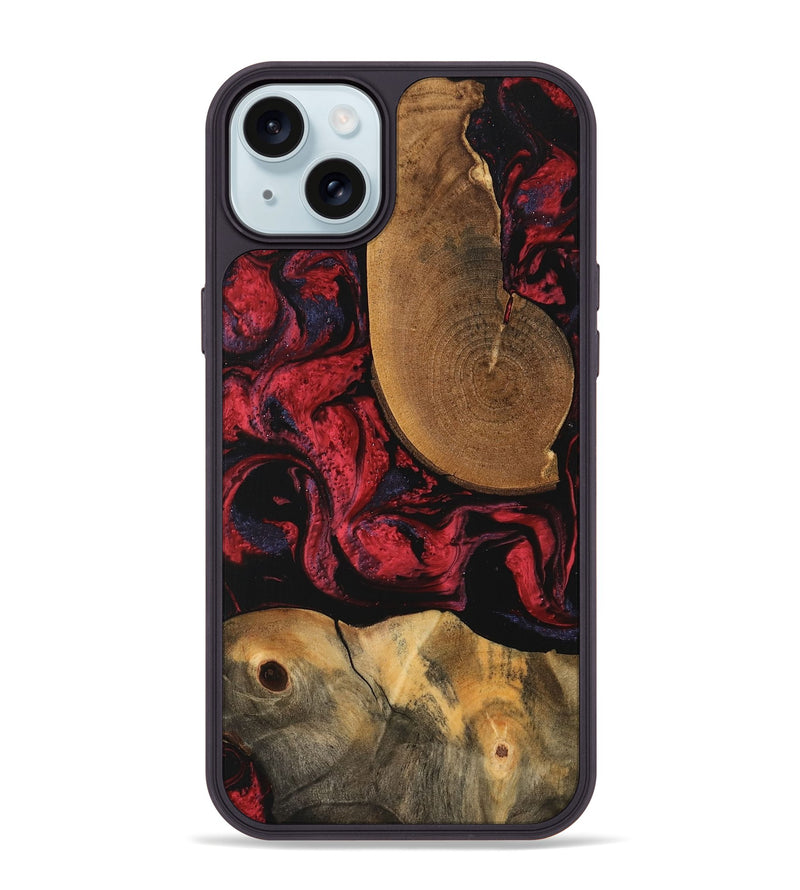 iPhone 15 Plus Wood Phone Case - Vivien (Red, 747185)