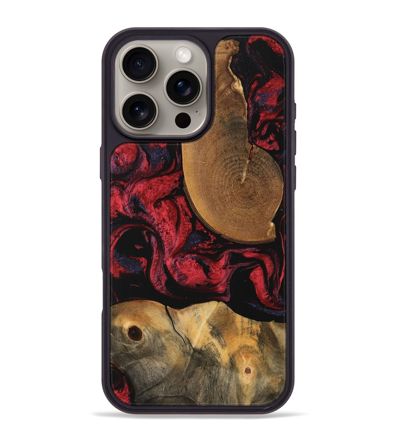 iPhone 16 Pro Max Wood Phone Case - Vivien (Red, 747185)