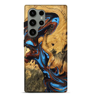 Galaxy S24 Ultra Wood Live Edge Phone Case - Huey (Teal & Gold, 747190)