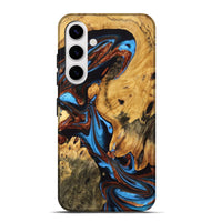 Galaxy S25 Plus Wood Live Edge Phone Case - Huey (Teal & Gold, 747190)