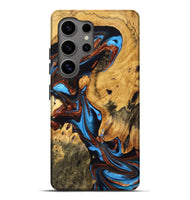 Galaxy S25 Ultra Wood Live Edge Phone Case - Huey (Teal & Gold, 747190)