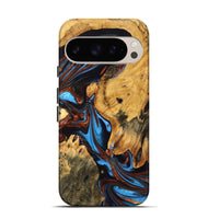 Pixel 9 Wood Live Edge Phone Case - Huey (Teal & Gold, 747190)