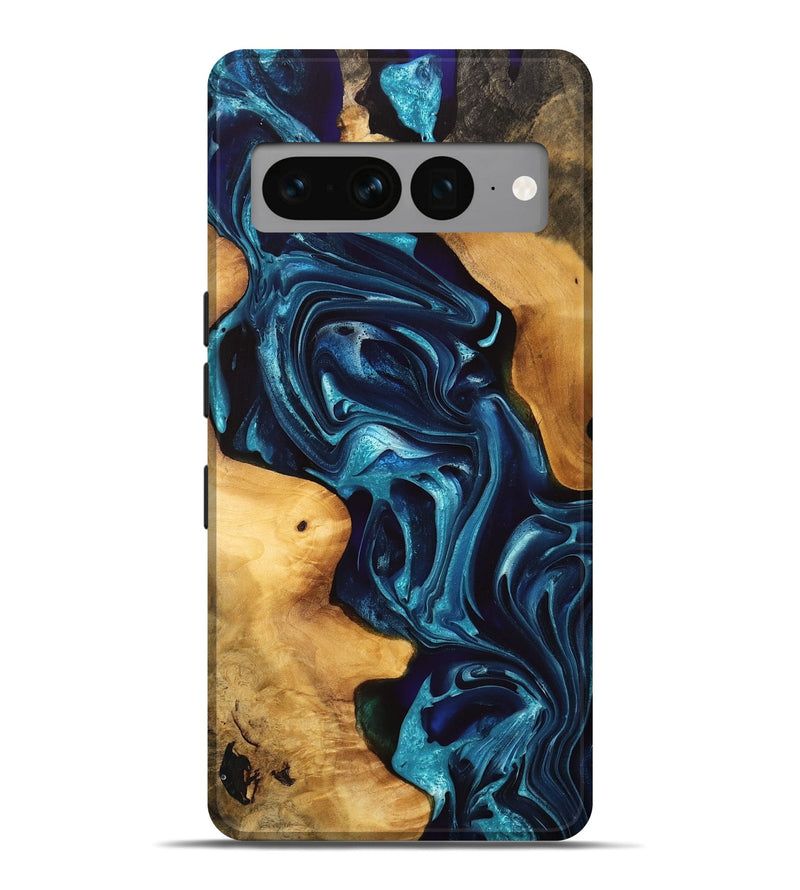 Pixel 7 Pro Wood Live Edge Phone Case - Celine (Blue, 747192)