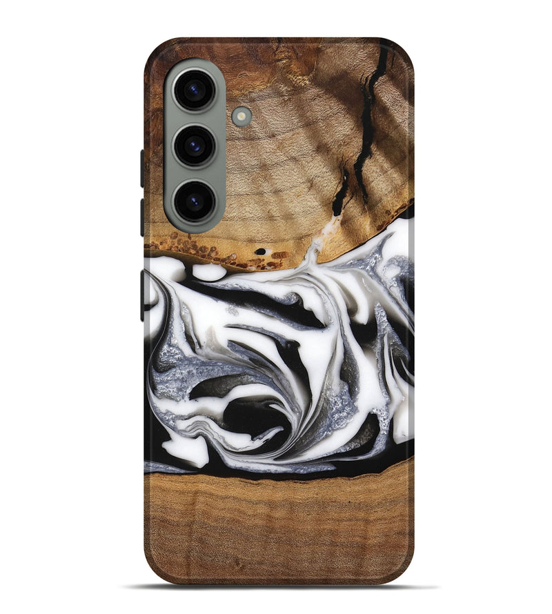 Galaxy S24 Plus Wood Live Edge Phone Case - Jovie (Black & White, 747193)