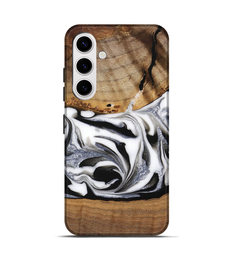 Galaxy S25 Wood Live Edge Phone Case - Jovie (Black & White, 747193)