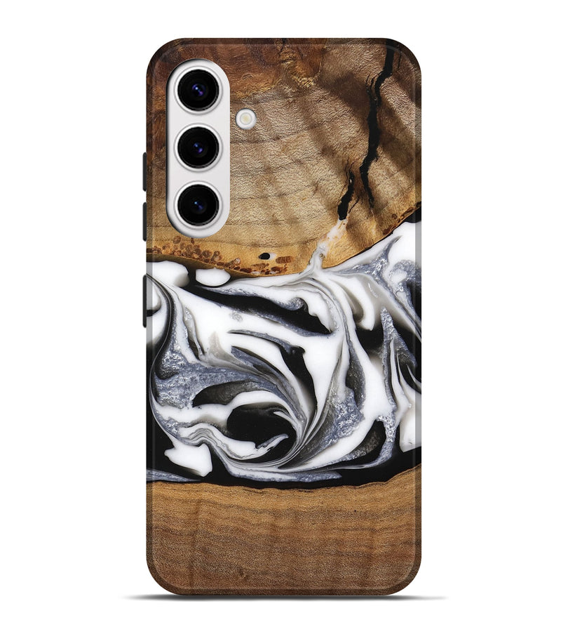 Galaxy S25 Plus Wood Live Edge Phone Case - Jovie (Black & White, 747193)