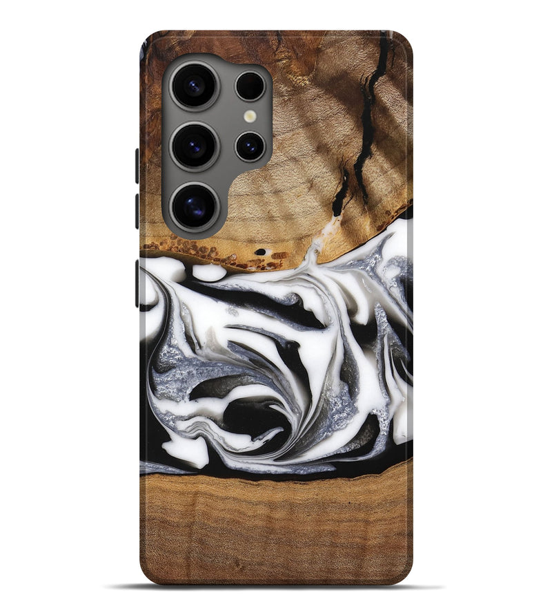 Galaxy S25 Ultra Wood Live Edge Phone Case - Jovie (Black & White, 747193)