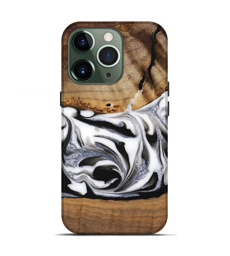 iPhone 13 Pro Wood Live Edge Phone Case - Jovie (Black & White, 747193)