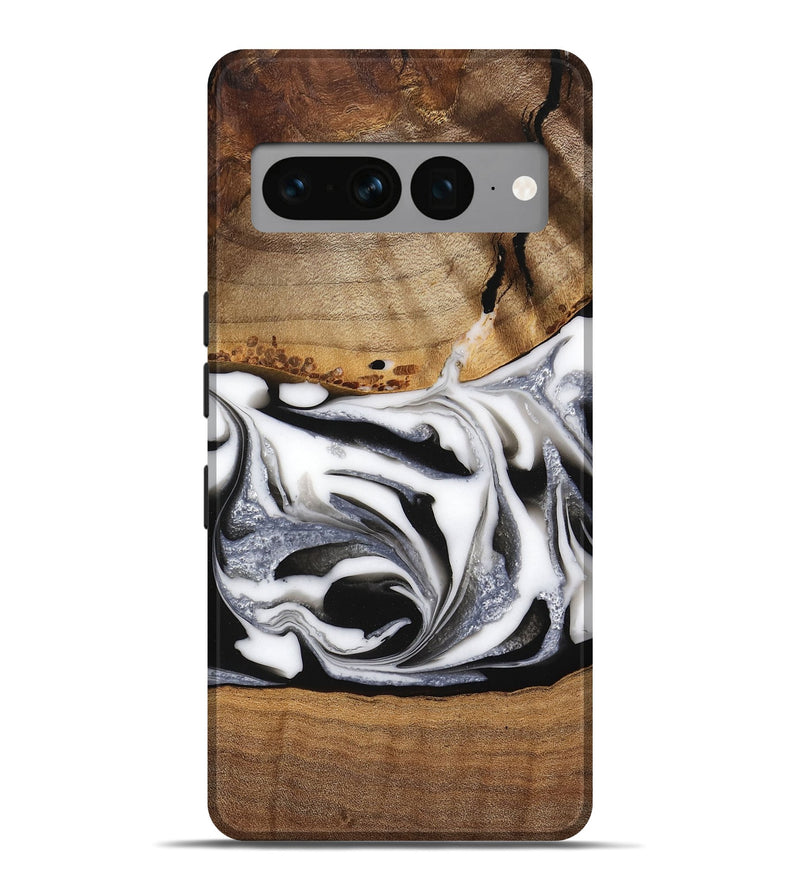 Pixel 7 Pro Wood Live Edge Phone Case - Jovie (Black & White, 747193)