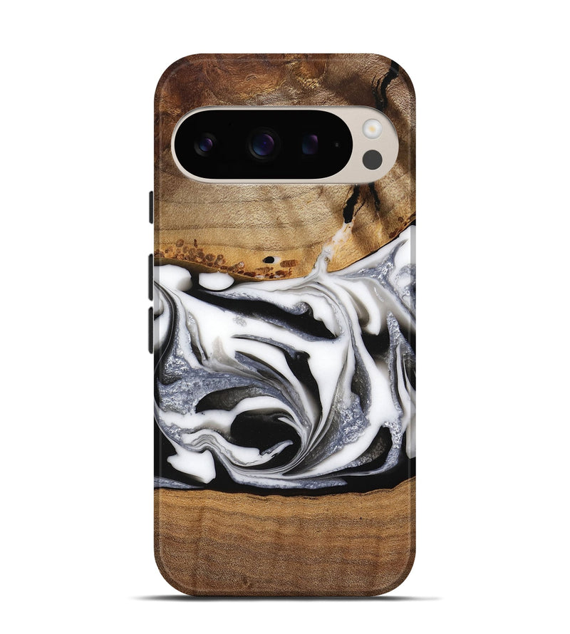 Pixel 9 Pro Wood Live Edge Phone Case - Jovie (Black & White, 747193)