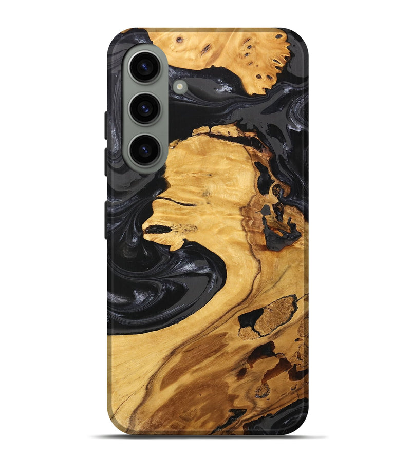 Galaxy S24 Plus Wood Live Edge Phone Case - Geo (Black & White, 747197)