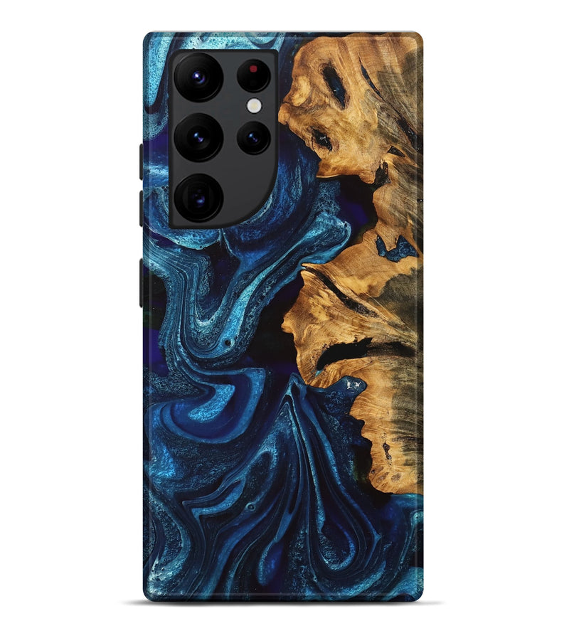 Galaxy S22 Ultra Wood Live Edge Phone Case - Selena (Blue, 747203)