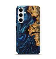 Galaxy S25 Wood Live Edge Phone Case - Selena (Blue, 747203)