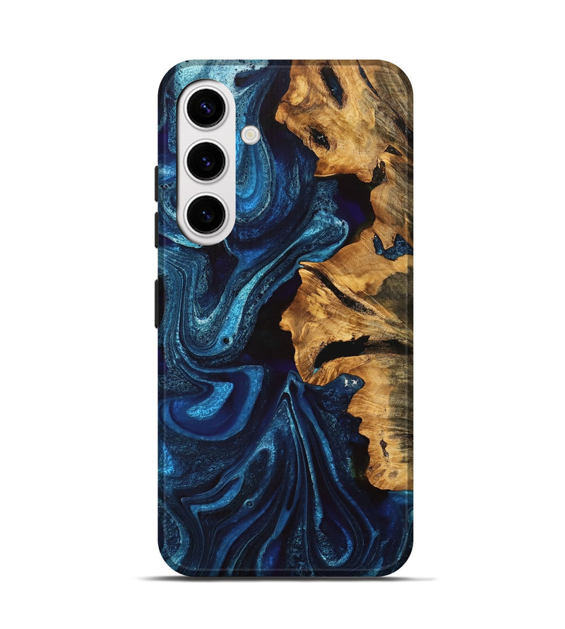 Galaxy S25 Wood Live Edge Phone Case - Selena (Blue, 747203)