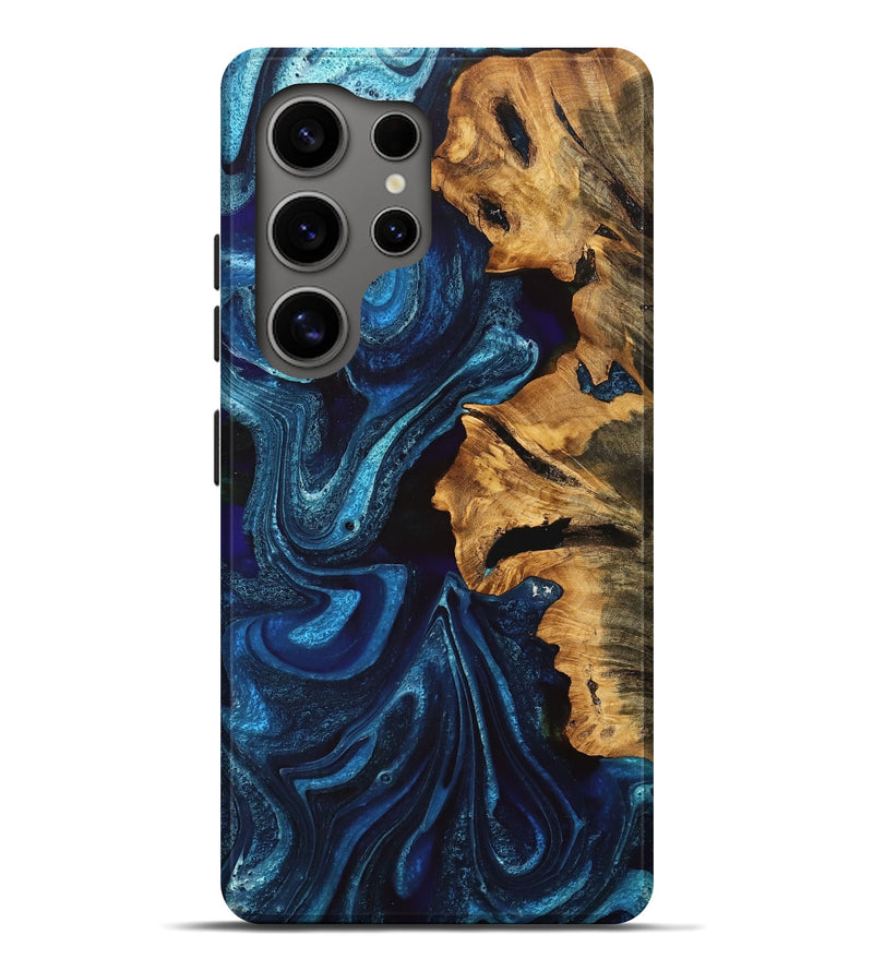 Galaxy S25 Ultra Wood Live Edge Phone Case - Selena (Blue, 747203)