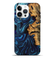 iPhone 15 Pro Max Wood Live Edge Phone Case - Selena (Blue, 747203)