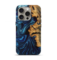 iPhone 16 Pro Wood Live Edge Phone Case - Selena (Blue, 747203)