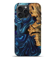 iPhone 16 Pro Max Wood Live Edge Phone Case - Selena (Blue, 747203)