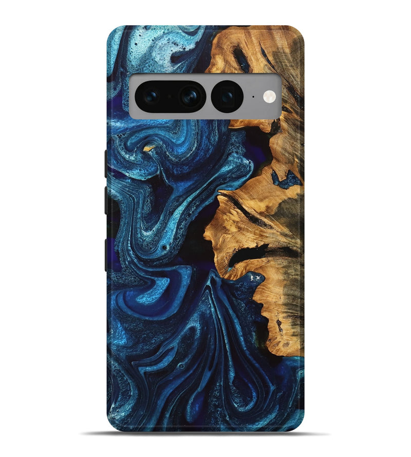 Pixel 7 Pro Wood Live Edge Phone Case - Selena (Blue, 747203)