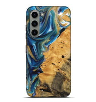 Galaxy S23 Plus Wood Live Edge Phone Case - Emmet (Teal & Gold, 747204)