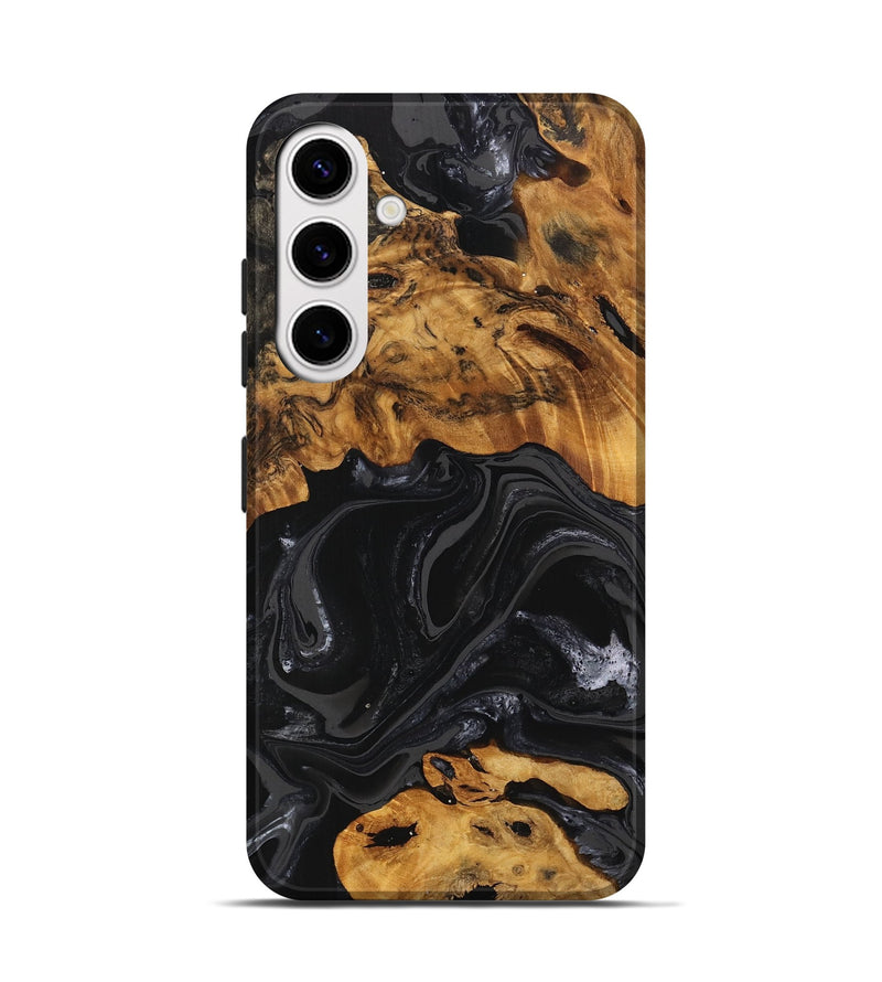 Galaxy S25 Wood Live Edge Phone Case - Charli (Black & White, 747205)