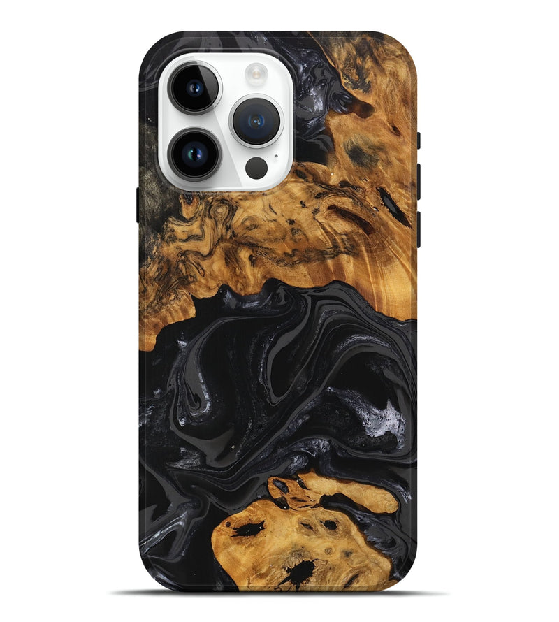 iPhone 15 Pro Max Wood Live Edge Phone Case - Charli (Black & White, 747205)