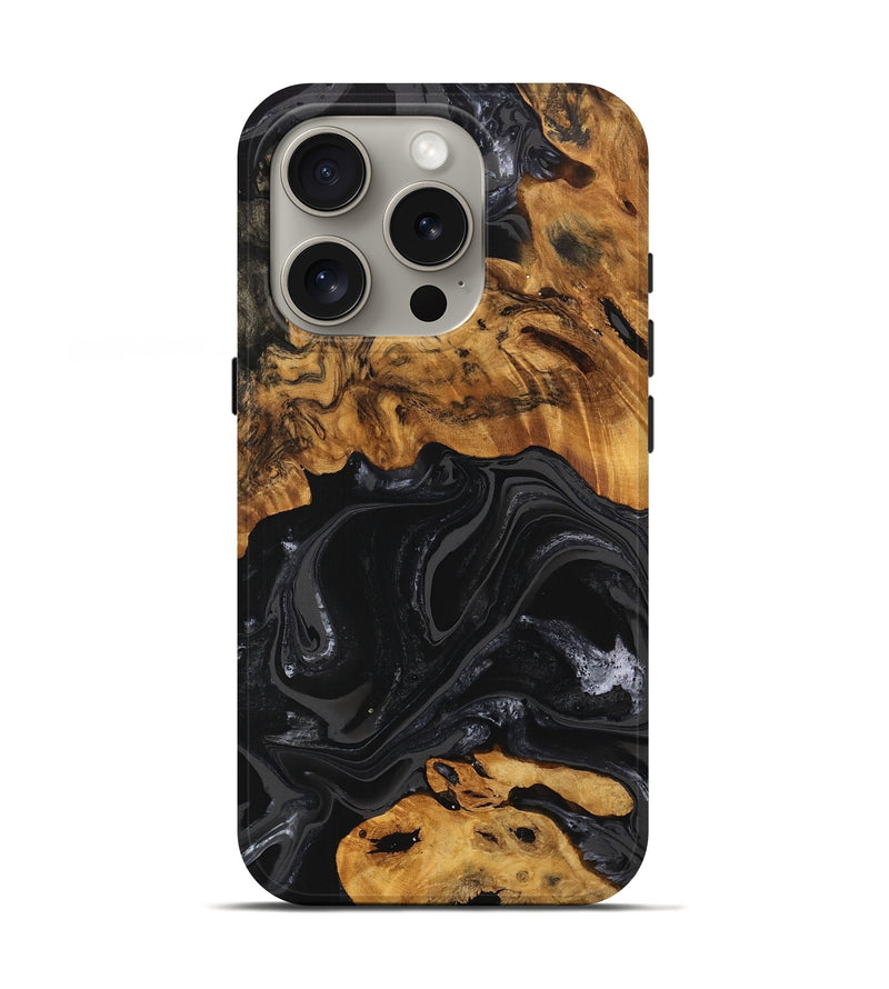 iPhone 16 Pro Wood Live Edge Phone Case - Charli (Black & White, 747205)