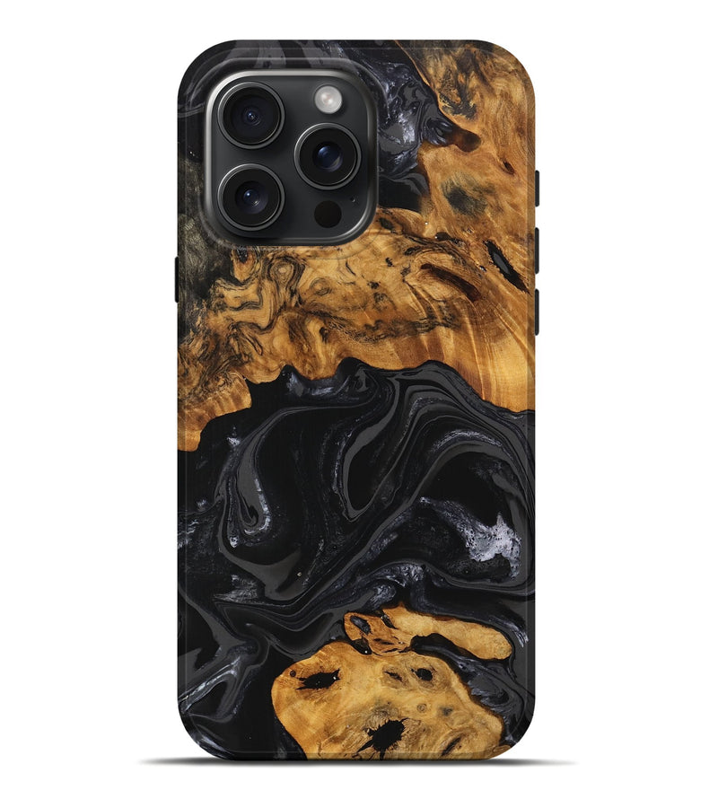 iPhone 16 Pro Max Wood Live Edge Phone Case - Charli (Black & White, 747205)