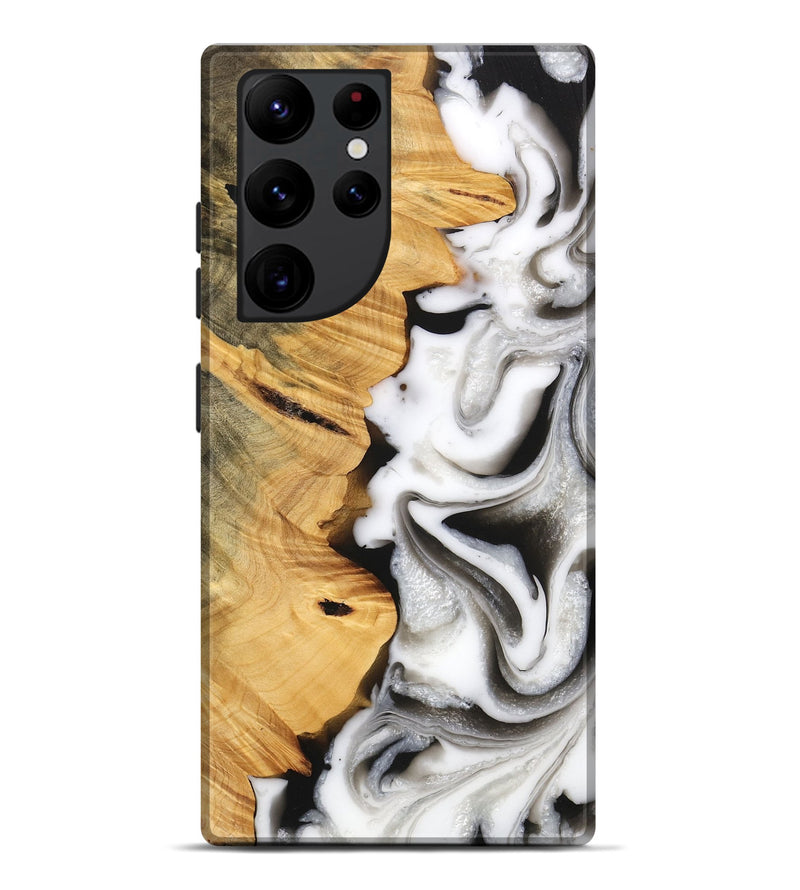 Galaxy S22 Ultra Wood Live Edge Phone Case - Monty (Black & White, 747206)