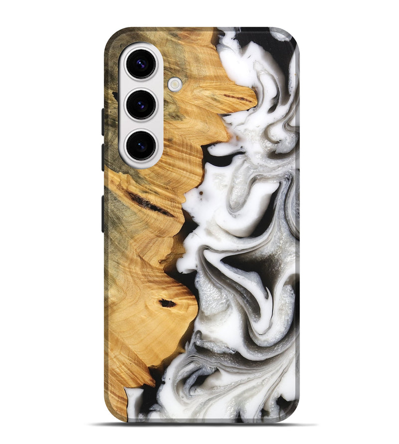 Galaxy S25 Plus Wood Live Edge Phone Case - Monty (Black & White, 747206)