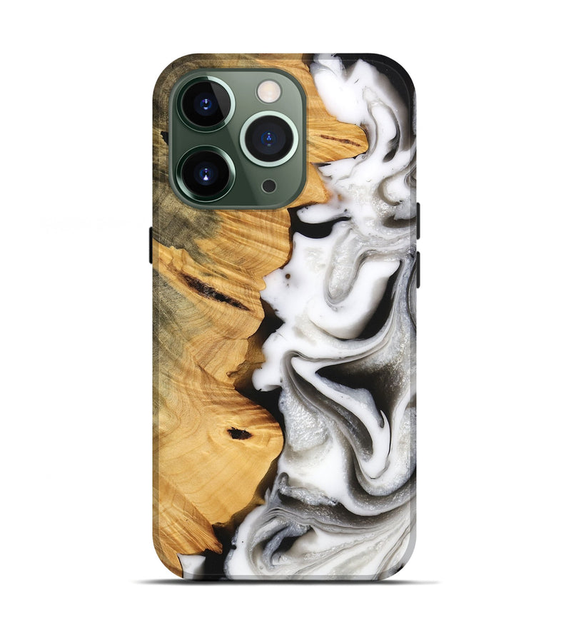 iPhone 13 Pro Wood Live Edge Phone Case - Monty (Black & White, 747206)