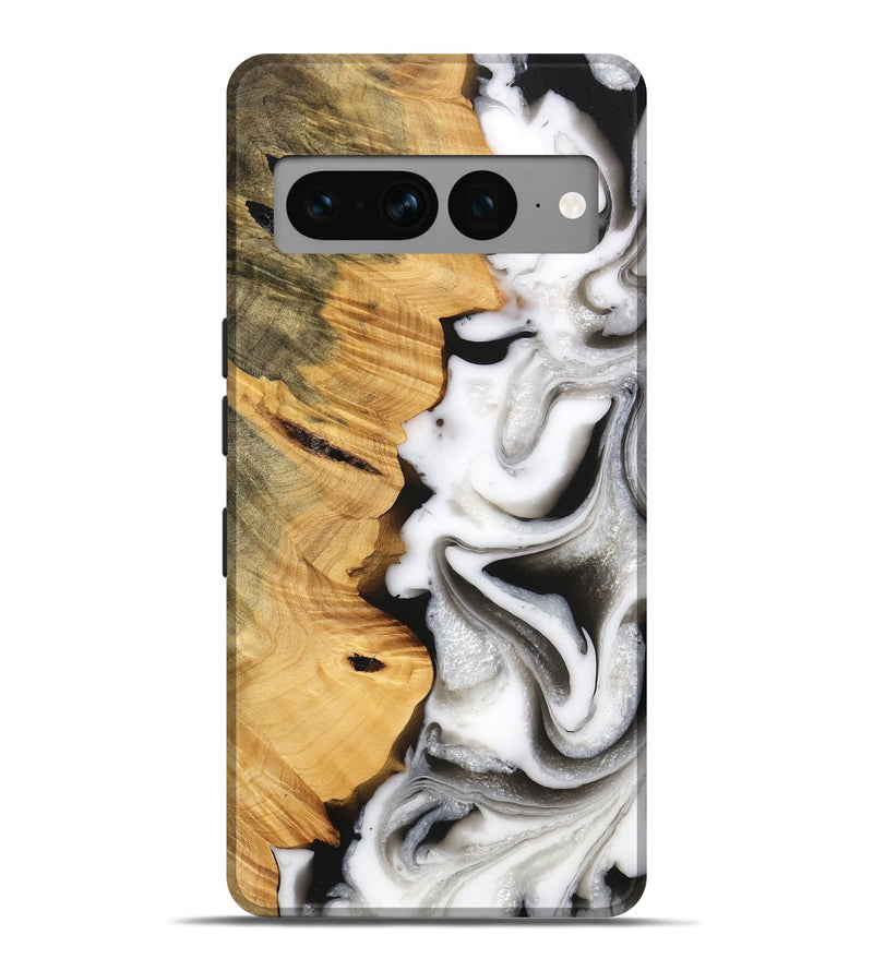 Pixel 7 Pro Wood Live Edge Phone Case - Monty (Black & White, 747206)