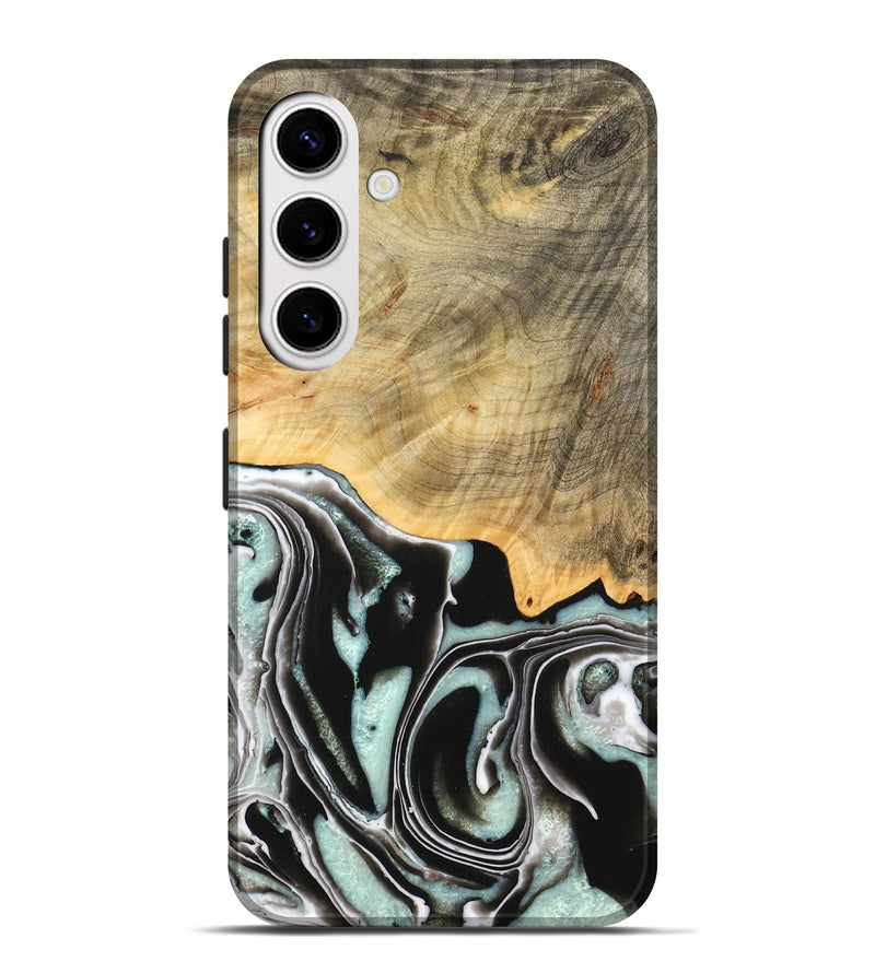 Galaxy S25 Plus Wood Live Edge Phone Case - Tamara (Black & White, 747207)