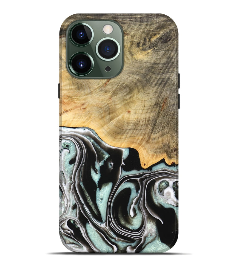 iPhone 13 Pro Max Wood Live Edge Phone Case - Tamara (Black & White, 747207)