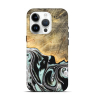 iPhone 15 Pro Wood Live Edge Phone Case - Tamara (Black & White, 747207)