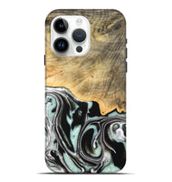 iPhone 15 Pro Max Wood Live Edge Phone Case - Tamara (Black & White, 747207)