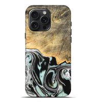 iPhone 16 Pro Max Wood Live Edge Phone Case - Tamara (Black & White, 747207)