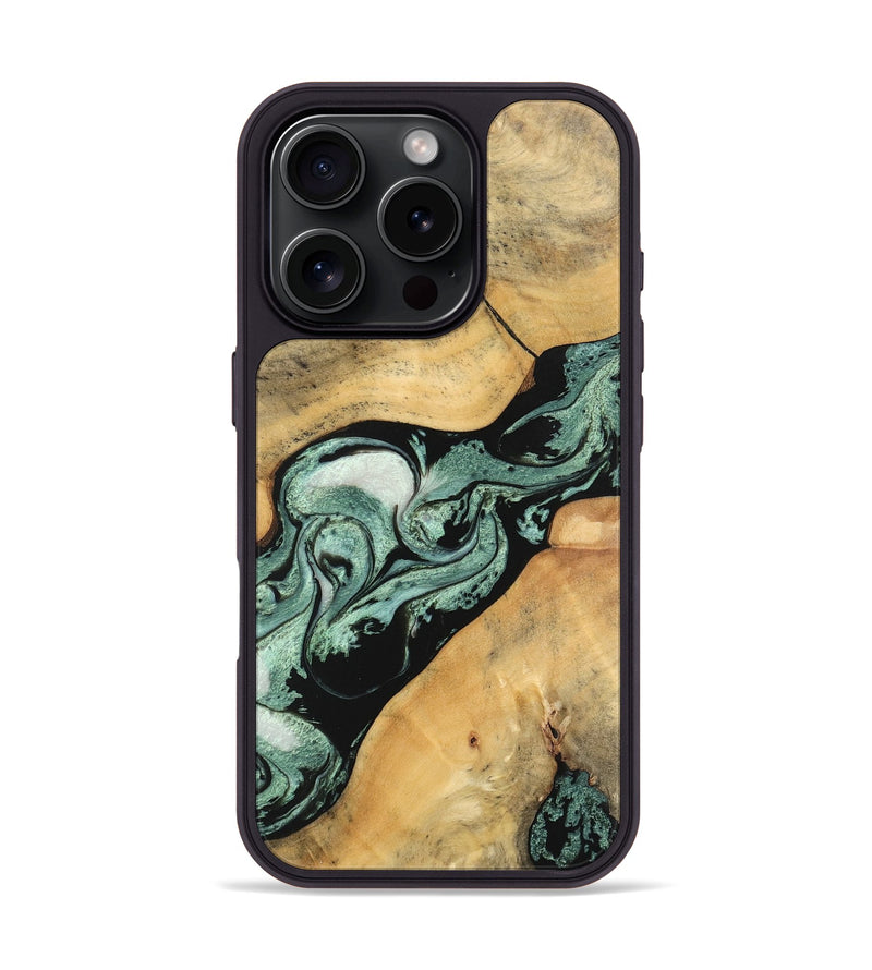 iPhone 16 Pro Wood Phone Case - Emil (Green, 747214)