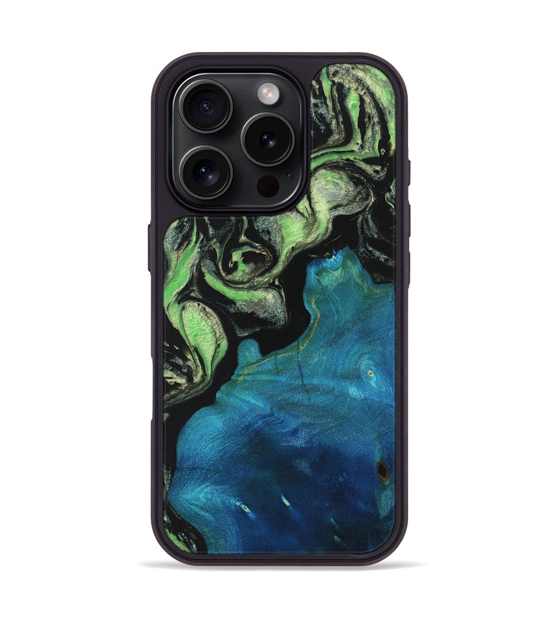 iPhone 16 Pro Wood Phone Case - Birdie (Green, 747217)