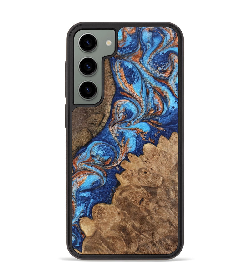 Galaxy S23 Plus Wood Phone Case - Florine (Teal & Gold, 747229)