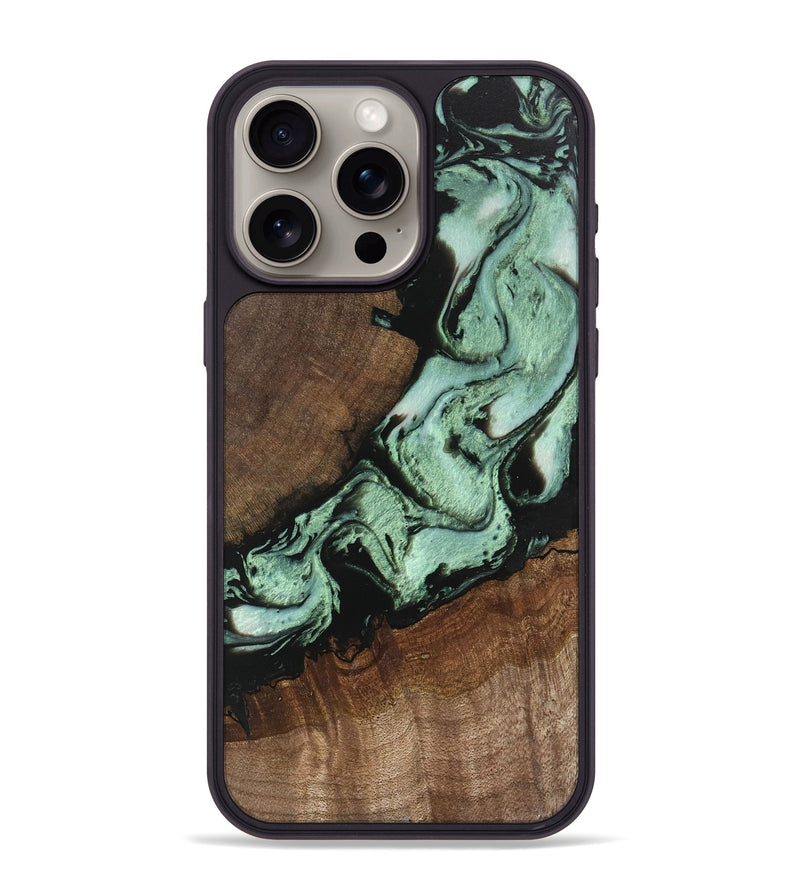 iPhone 15 Pro Max Wood Phone Case - Myranda (Green, 747236)