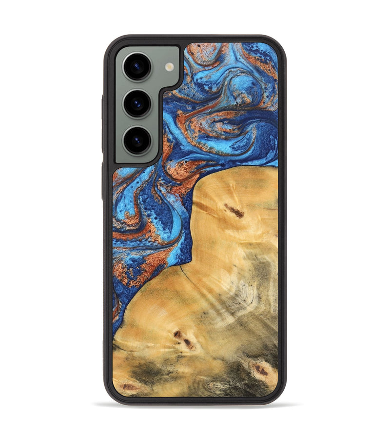 Galaxy S23 Plus Wood Phone Case - Adhara (Teal & Gold, 747237)