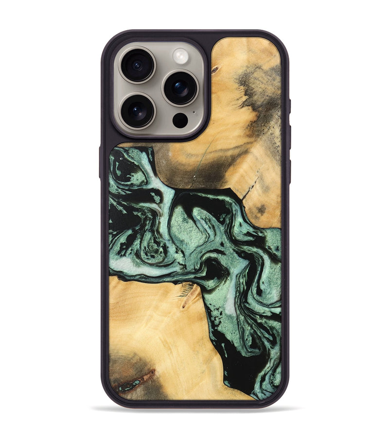 iPhone 15 Pro Max Wood Phone Case - Norbert (Green, 747244)