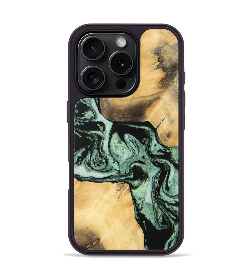 iPhone 16 Pro Wood Phone Case - Norbert (Green, 747244)