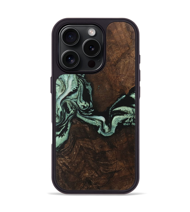 iPhone 16 Pro Wood Phone Case - Golden (Green, 747245)