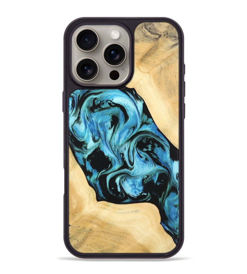 iPhone 16 Pro Max Wood Phone Case - Kiara (Blue, 747257)