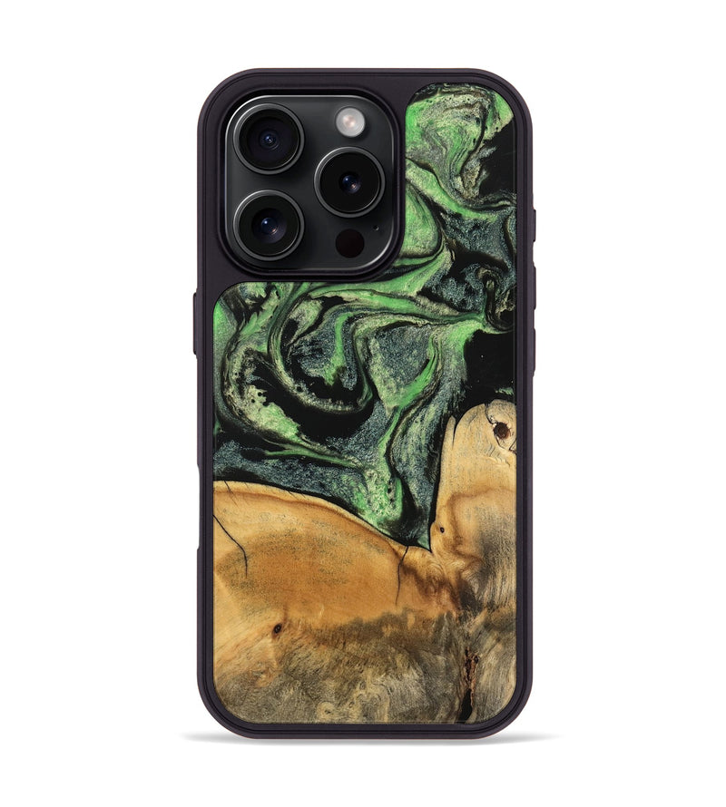 iPhone 16 Pro Wood Phone Case - Winona (Green, 747261)