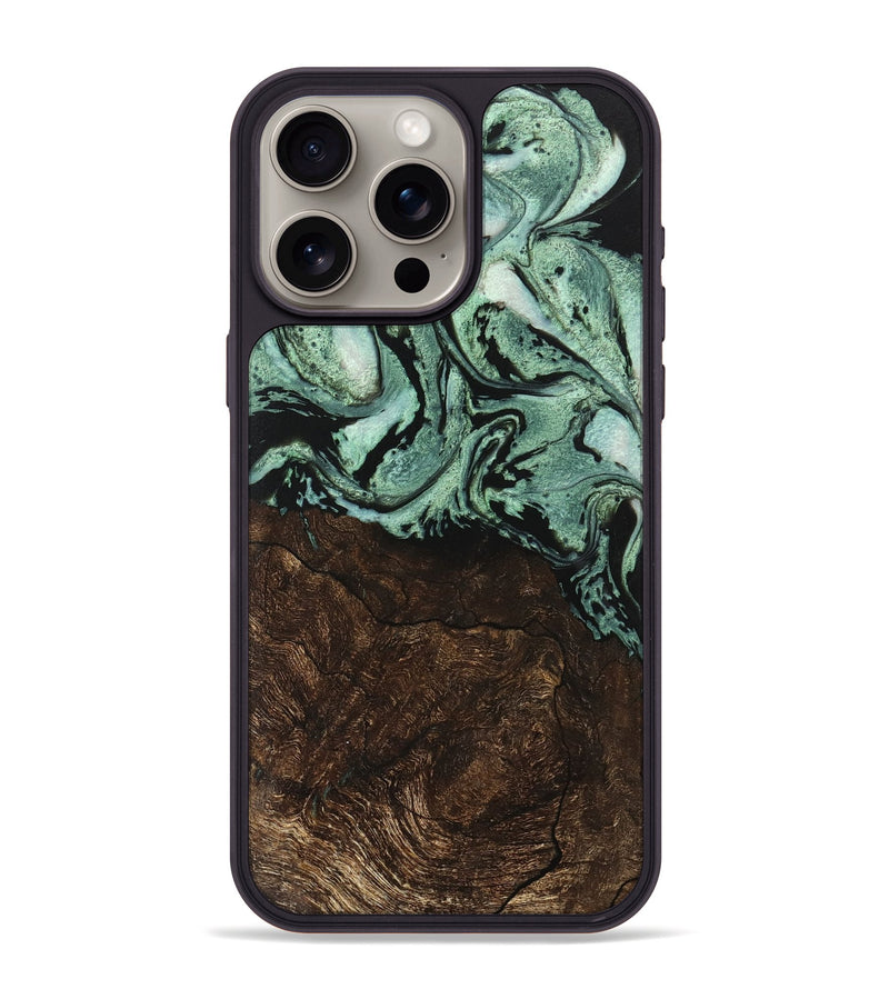 iPhone 15 Pro Max Wood Phone Case - Jeannie (Green, 747262)