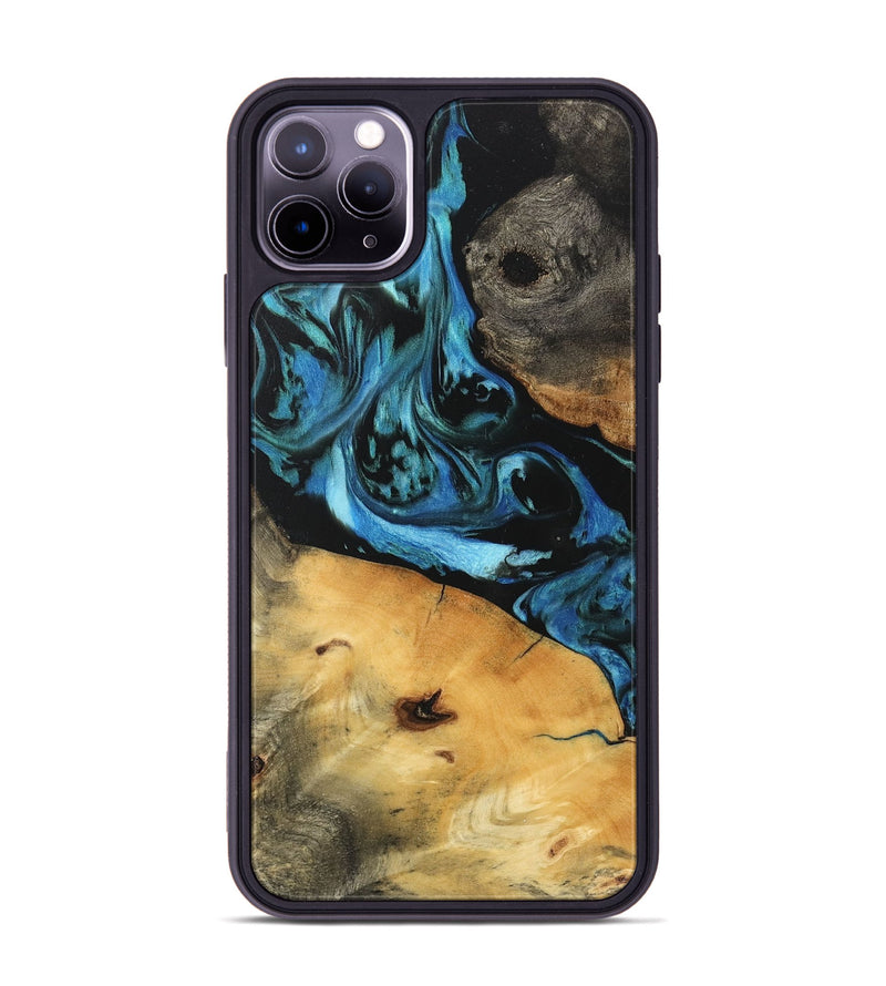 iPhone 11 Pro Max Wood Phone Case - Trevin (Blue, 747263)